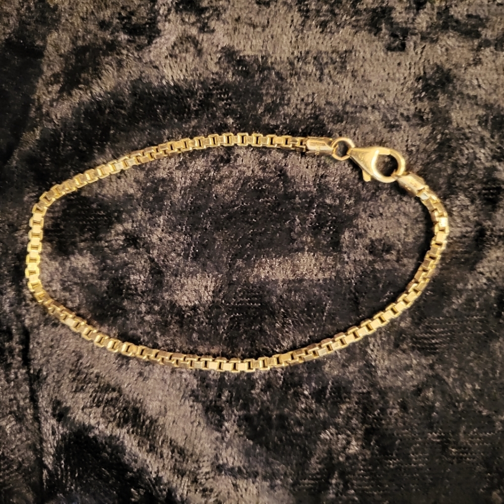 14k gold box chain bracelet
